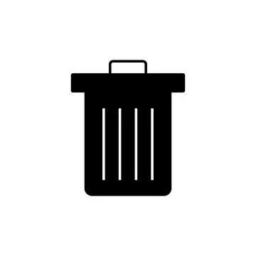 Flat Bin Icon Symbol Vector Illustration Stock Illustration