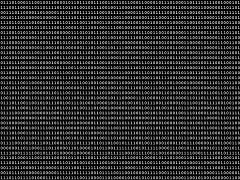 Flat binary code screen black 스톡 일러스트