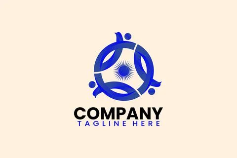 Flat bird circle logo template design logotype Stock Illustration