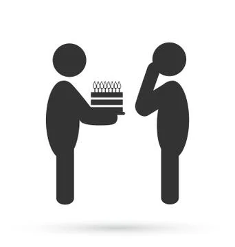 Flat birthday icon isolated on white Stock-Illustration