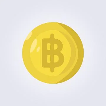Flat bitcoin icon vector illustration design, crypto currency Stock Illustration