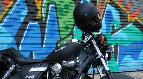 Flat Black and graffiti Stock Footage 66460976