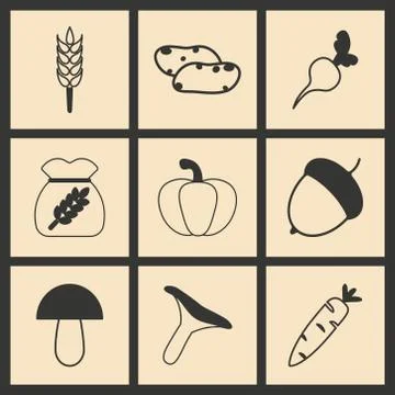 Flat in black and white concept mobile application harvest Illustrazione stock