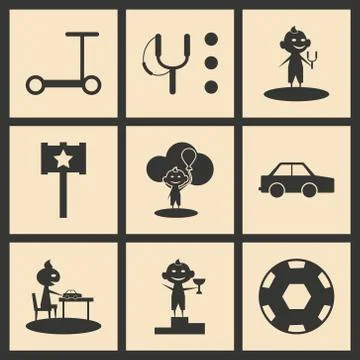 Flat in black and white concept mobile application infancy Stock Illustration