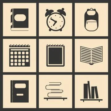 Flat in black and white concept mobile application education concept Stock Illustration