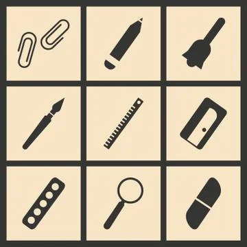 Flat in black and white concept mobile application office Stock Illustration