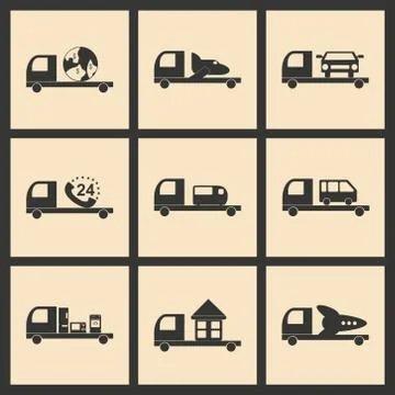 Flat in black and white concept mobile application fast delivery Stock Illustration