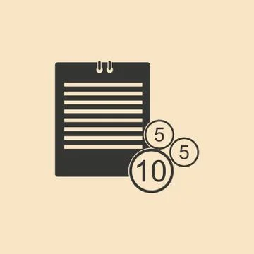 Flat in black and white contract and coins Stock Illustration