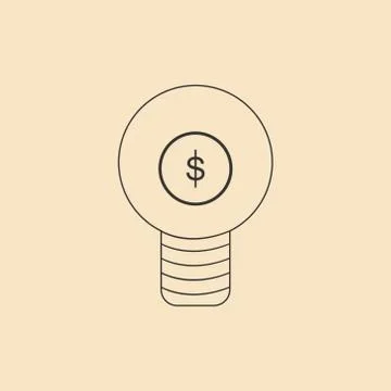 Flat in black and white light money Stock Illustration
