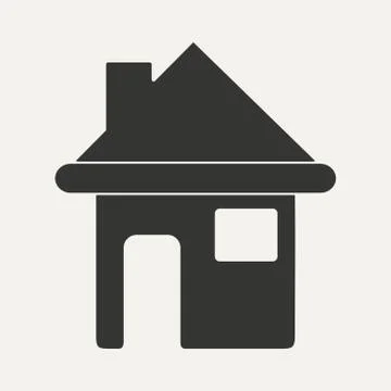 Flat in black and white mobile application house Stock Illustration
