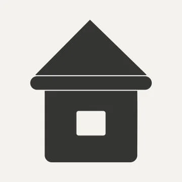 Flat in black and white mobile application house Stock Illustration