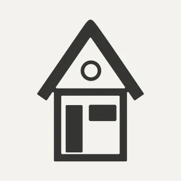 Flat in black and white mobile application house Stock Illustration