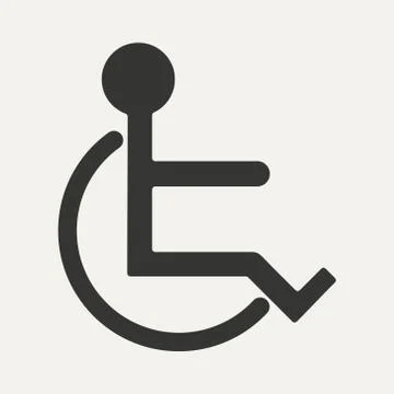 Flat in black and white mobile application wheelchair Stock Illustration