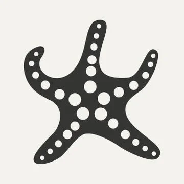 Flat in black and white mobile application starfish Stock Illustration