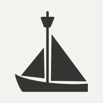 Flat in black and white mobile application yacht Stock Illustration