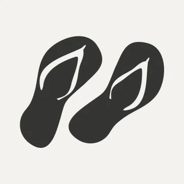 Flat in black and white mobile application flip flops Stock Illustration