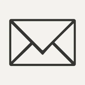 Flat in black and white mobile application envelope Stock Illustration