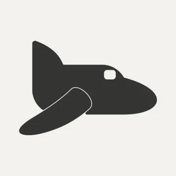 Flat in black and white mobile application plane Stock Illustration