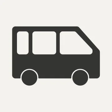 Flat in black and white mobile application bus Stock Illustration