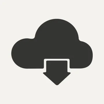Flat in black and white mobile application cloud load Stock Illustration