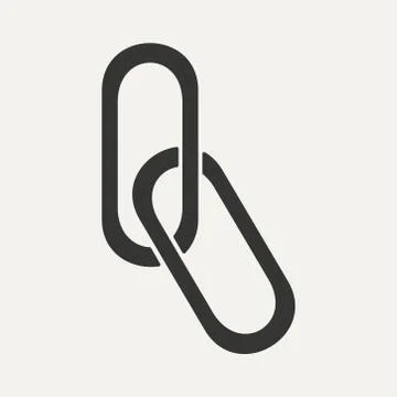 Flat in black and white mobile application paper clip Stock Illustration