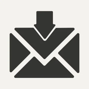 Flat in black and white mobile application envelope Stock Illustration