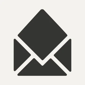 Flat in black and white mobile application envelope Stock Illustration