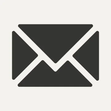 Flat in black and white mobile application envelope Stock Illustration