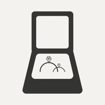 Flat in black and white mobile application wedding rings Stock Illustration