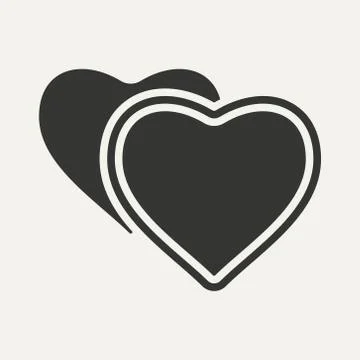 Flat in black and white mobile application hearts Stock Illustration