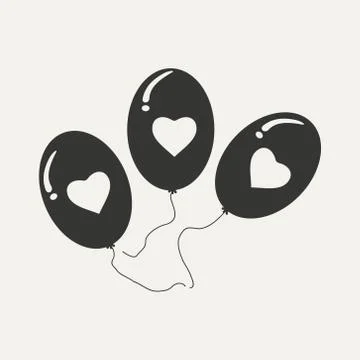 Flat in black and white mobile application balloons Stock Illustration