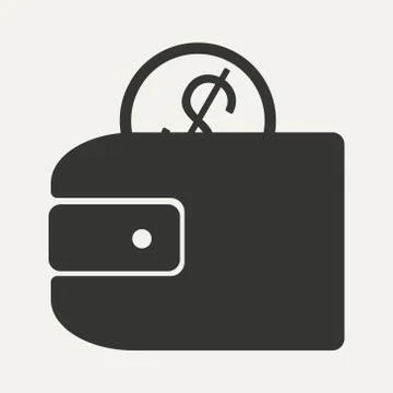 Flat in black and white mobile application wallet Stock Illustration
