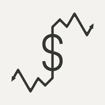 Flat in black and white mobile application chart dollar Stock Illustration