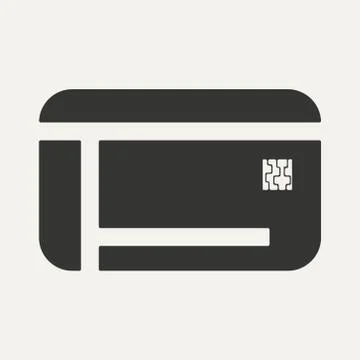 Flat in black and white mobile application chip card Stock Illustration