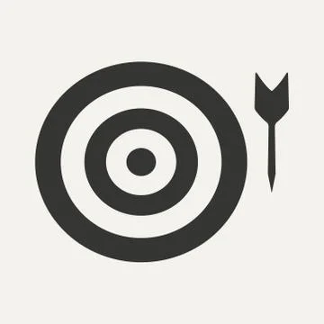 Flat in black and white mobile application target Stock Illustration
