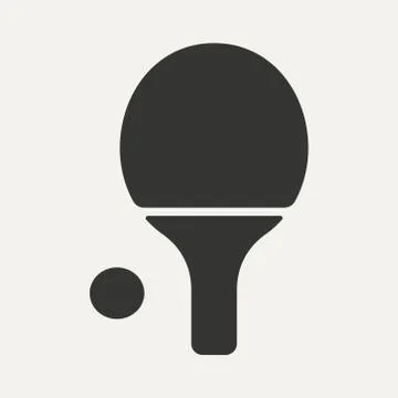 Flat in black and white mobile application ping pong Stock Illustration