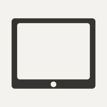 Flat in black and white mobile application tablet computer Illustrazione stock
