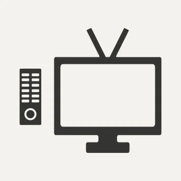 Flat in black and white mobile application tv Stock Illustration