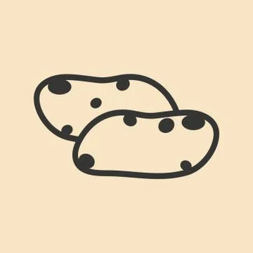 Flat in black and white mobile application potatoes Stock Illustration