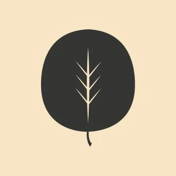 Flat in black and white mobile application leaf linden Illustration