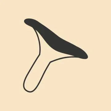 Flat in black and white mobile application mushroom chanterelle Stock Illustration