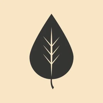 Flat in black and white mobile application tree leaf Stock Illustration