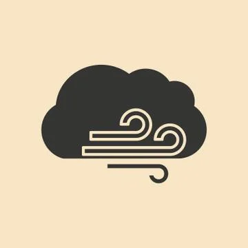 Flat in black and white mobile application cloud wind Illustrazione stock