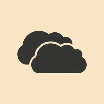 Flat in black and white mobile application clouds Stock Illustration