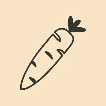 Flat in black and white mobile application carrot Stock Illustration