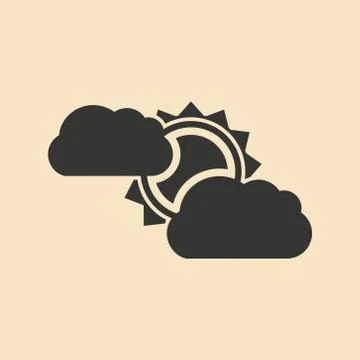Flat in black and white mobile application sun clouds Illustrazione stock