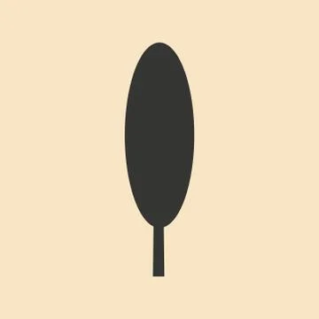 Flat in black and white mobile application tree silhouette Stock Illustration
