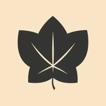 Flat in black and white mobile application maple Leaf Stock Illustration