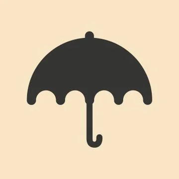 Flat in black and white mobile application umbrella Stock Illustration