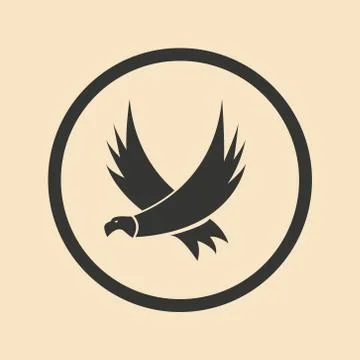 Flat in black and white mobile application eagle Stock Illustration